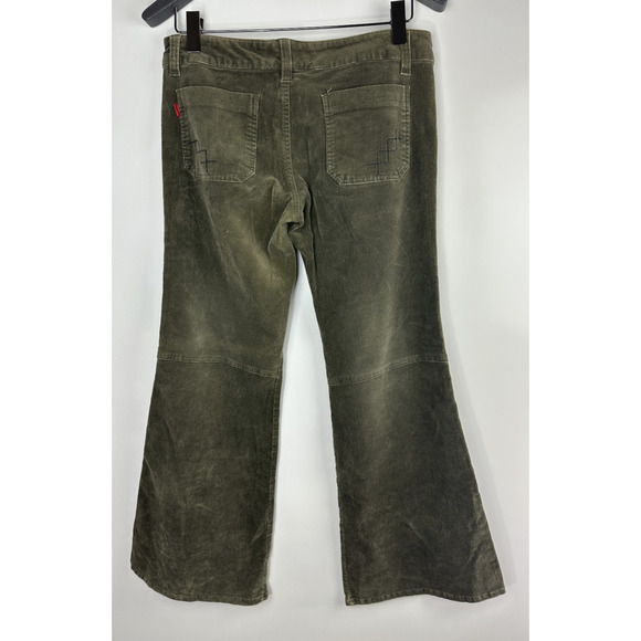 Tripp NYC Corduroy Low Rise Pants Green Women's Size 11 Y2k Goth Grunge Punk - Picture 11 of 15